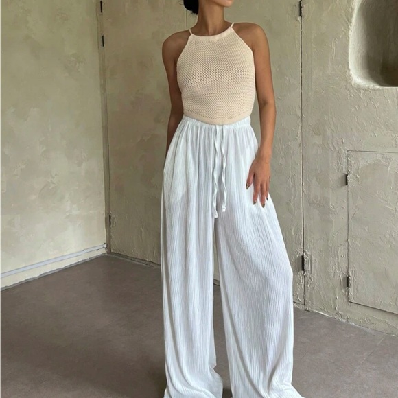 Crochet Knit halter tie back Top - Picture 5 of 7